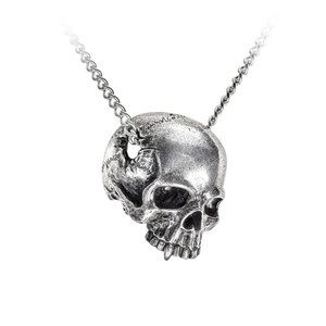 New Pewter Skull Pendant with 21" Chain by Alchemy